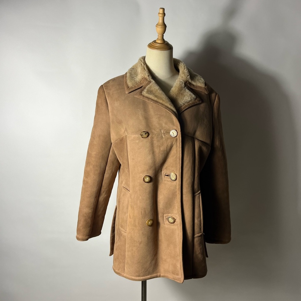 VINTAGE 70s Orvis Shearling Coat Womens Medium - Picture 8 of 9